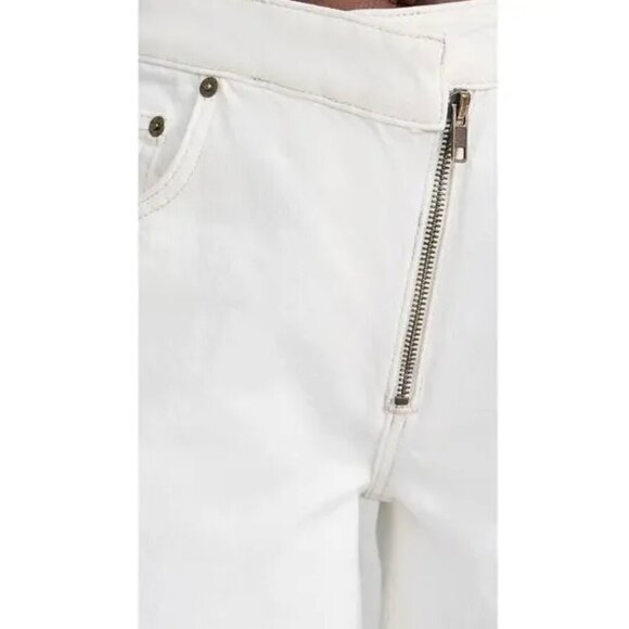 FRAME Angled Zipper Long Barrel Jeans in White Size 30 - Picture 4 of 14